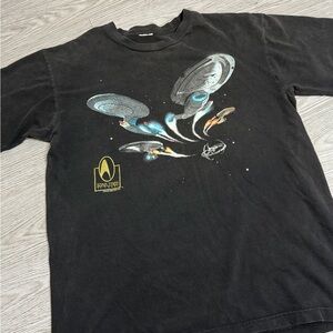 Vintage 1996 Star Trek 30th Anniversary Starship T-Shirt Sz Large Black